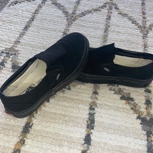 Black slip on vans. Worn once 6.5 men 8.0 women